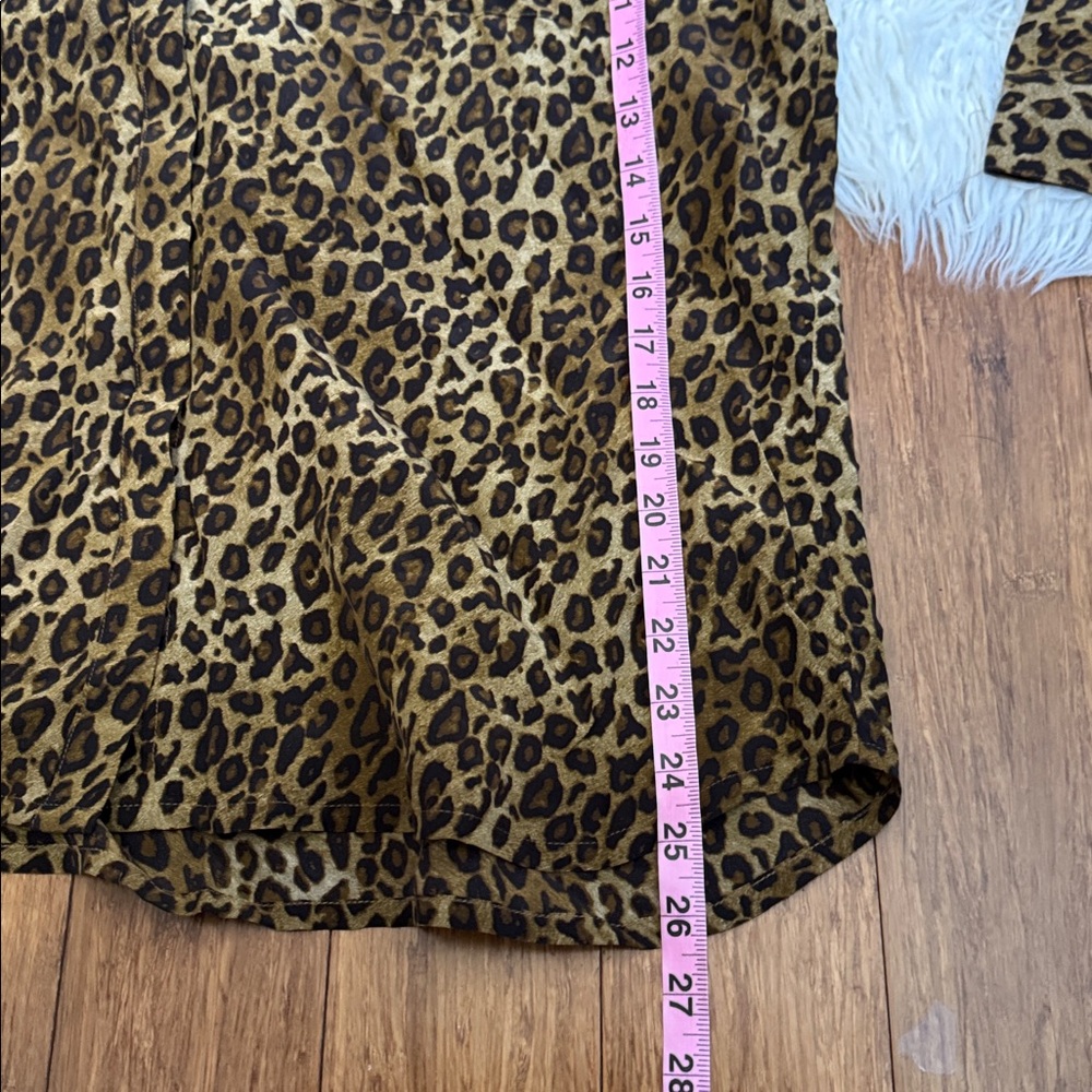 Garnet Hill Leopard Print Button Down Silk  Shirt Size 18 Womens - Picture 10 of 11